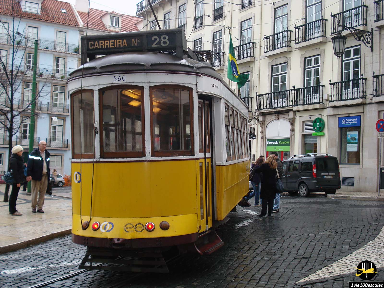 Le tram historique jaune 28 de Lisbonne