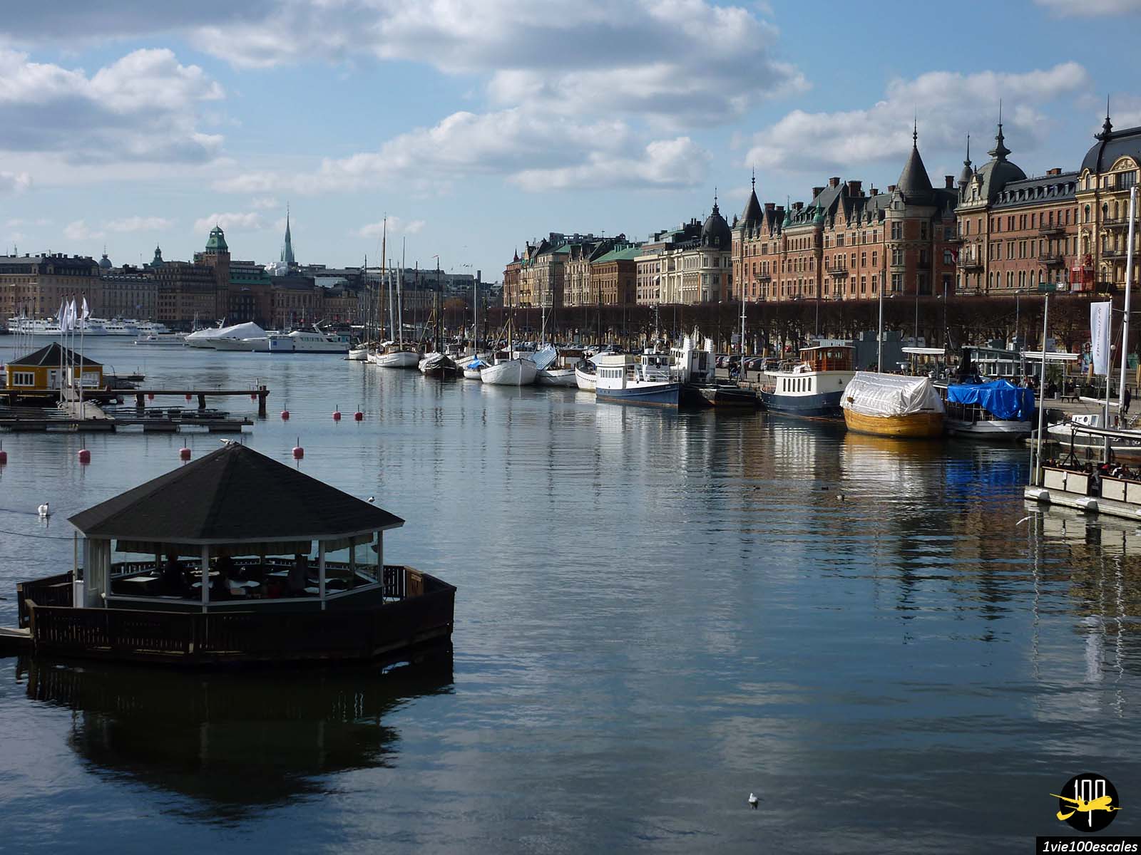 La vue depuis le pont de Djurgårdsbron à Stockholm